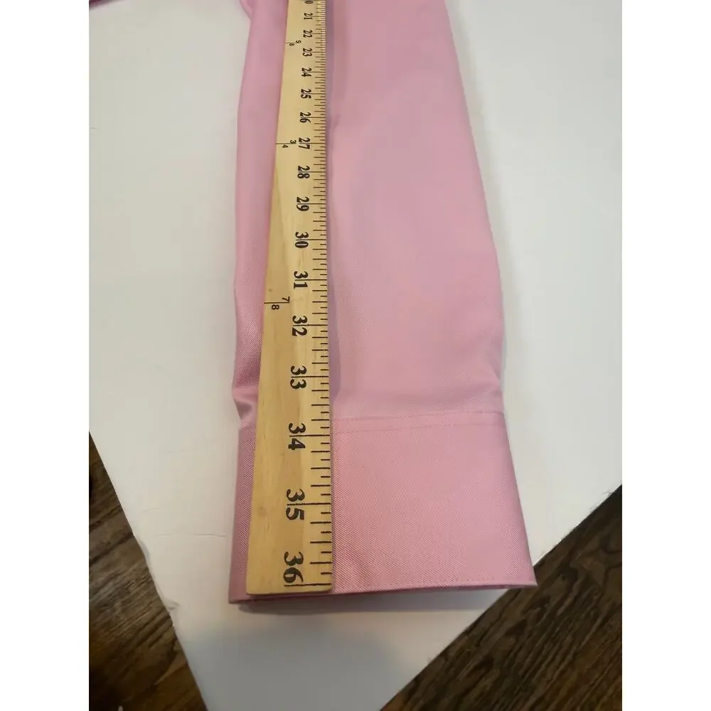 CK Calvin Klein Infinite Non Iron Dress Shirt Pink Slim Tall 17 36 37 Stretch